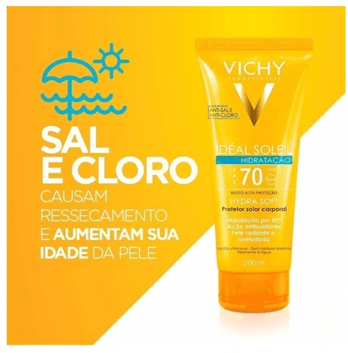 Protetor Solar Idéal Soleil Hydrasoft Vichy Fps70 200ML