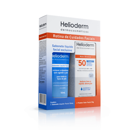 Kit Protetor Solar Helioderm Facial + Sabonete Liquido
