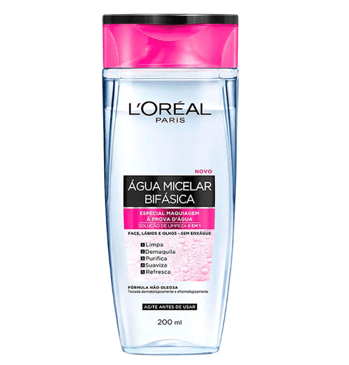 Água Micelar Bifásica L'Oréal  Limpeza Facial 5 em 1 200mL