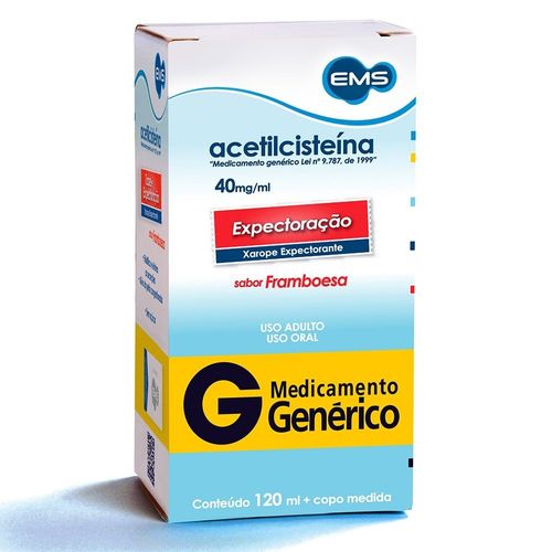 Acetilcisteina Xarope Adulto 40mg 120ml Genérico EMS