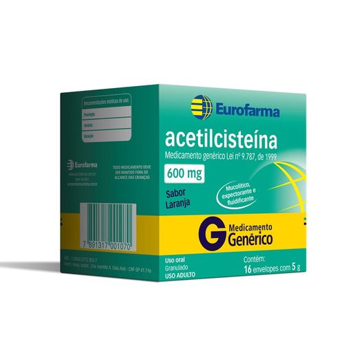 Acetilcisteina 600Mg Com 16 Envelopes Eurofarma