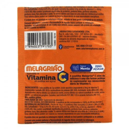 Melagrião Sabor menta 5 pastilhas sem Açúcar