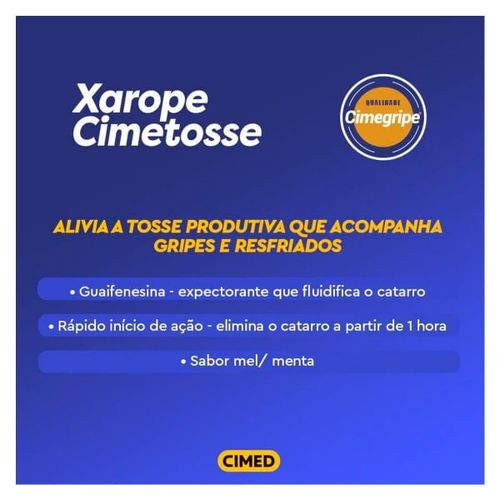 Cimetosse Xarope 13,33MG/ML Com 120ml
