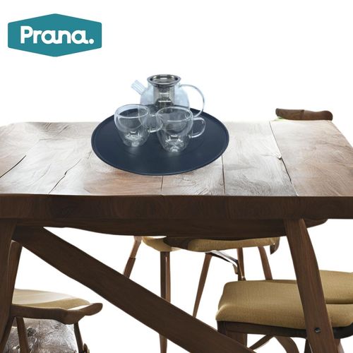 Bandeja para Servir Redonda Multiuso em Metal Preto 33cm