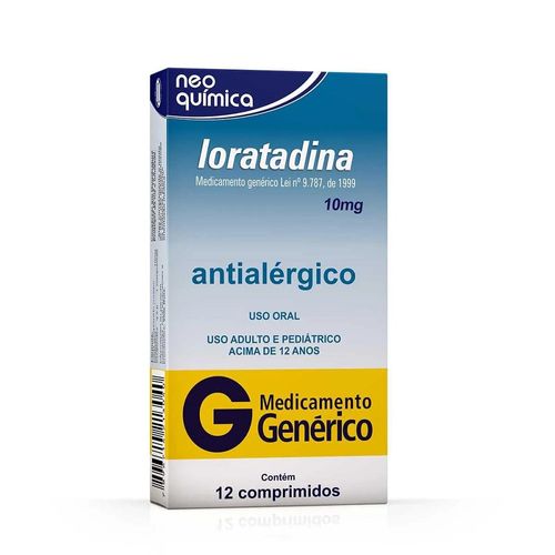 Loratadina 10mg Neo Química Genérico 12 Comprimidos