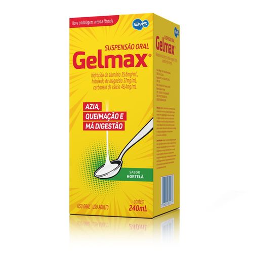 Gelmax Antiácido hortelã Suspensão Oral 240mL