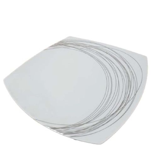 Prato Quadrado Mesa Posta Porcelana Italiana Luxo Bugatti