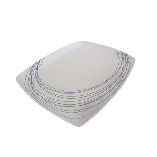 Travessa Rasa Porcelana Italiana Retangular Jantar Bugatti