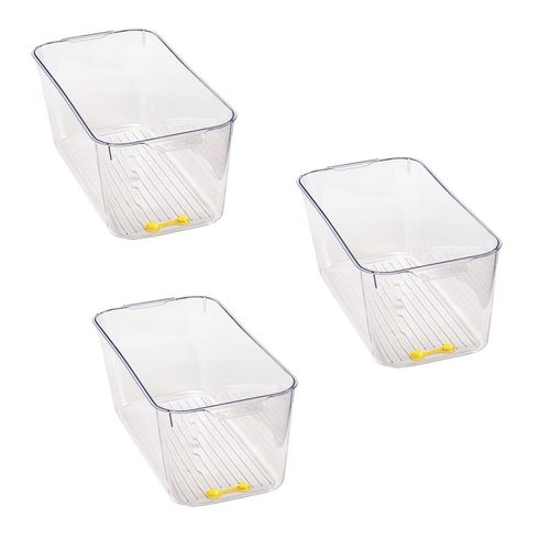 Jogo 3 Suportes para Geladeira 30x16cm Acrílico Organizador