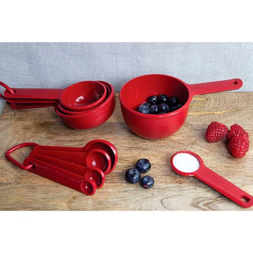 Conjunto 4 Xícaras Medidoras Cozinha Confeitaria KitchenAid Cor:Vermelho
