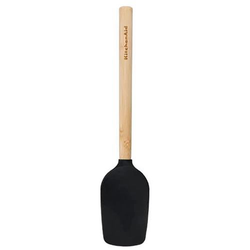 Espátula Colher de Bambu Silicone Cozinha Preto KitchenAid