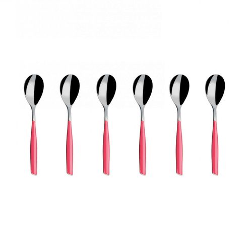 Colher para Café 15cm 6 peças Rosa Glamour Inox Bugatti