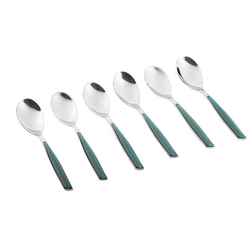 Colher Café 15cm 6 peças Verde Tiffany Glamour Inox Bugatti