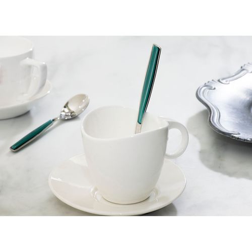 Colher Café 15cm 6 peças Verde Tiffany Glamour Inox Bugatti
