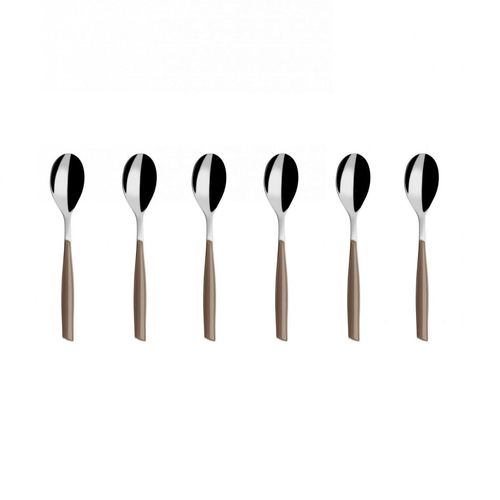 Colher para Café  6 peças 13cm Inox Tabaco Glamour Bugatti