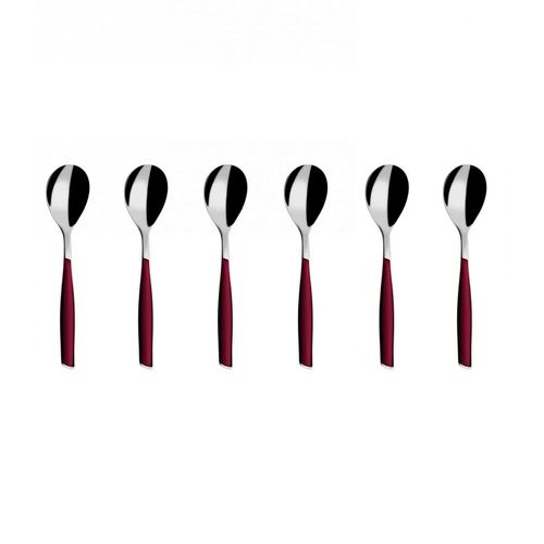 Colher para Café 15cm 6 peças Vinho Glamour Inox Bugatti