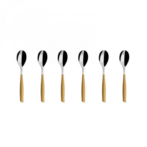 Colher para Café 15cm  6 peças Dourado Glamour Inox Bugatti