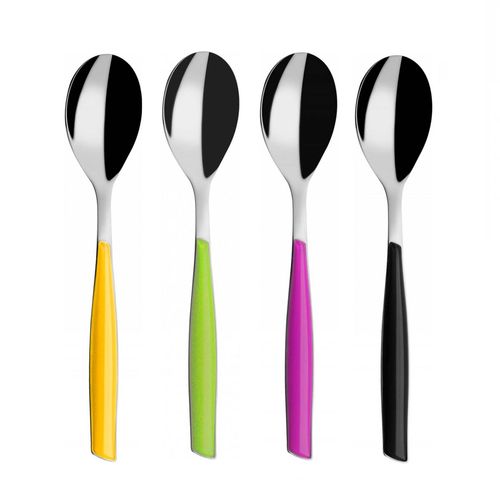 Colher para Café Chá 4 Peças Colorida 13cm Glamour Bugatti