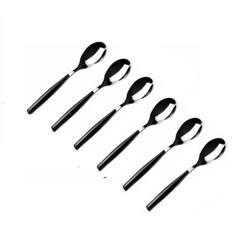 Colher para Café 6 peças 15cm Inox  Preto Glamour Bugatti