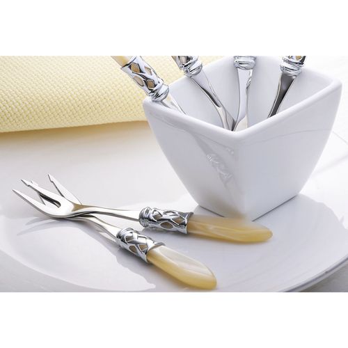 Jogo com 6 Garfos para Petisco Aperitivo Inox Aladim Bugatti