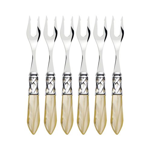 Jogo com 6 Garfos para Petisco Aperitivo Inox Aladim Bugatti