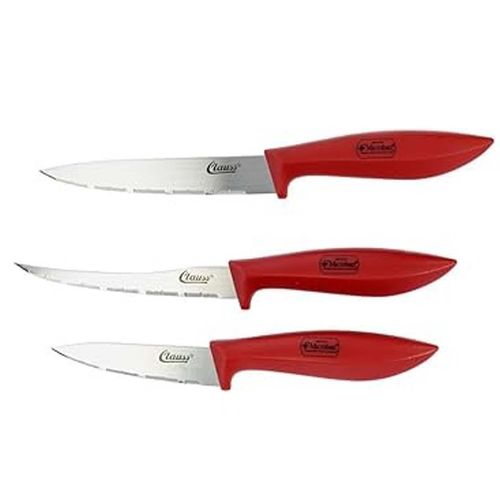 Jogo 3 Facas em Inox Cozinha Utilitária Legumes Carne Clauss