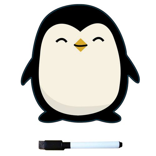 Lousa Quadro Magnético Geladeira Pinguim Caneta Apagador