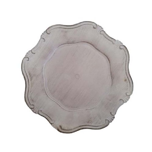 Jogo Sousplat Mesa Posta 33cm 2 Lugares Jantar Luxo Creme