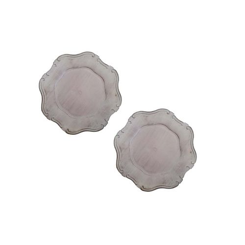 Jogo Sousplat Mesa Posta 33cm 2 Lugares Jantar Luxo Creme