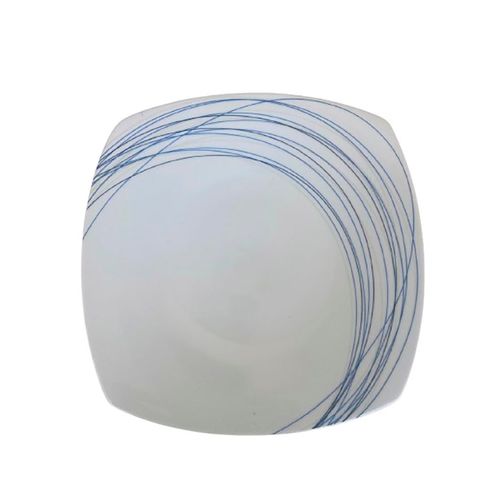Prato Quadrado Mesa Posta 26x26cm Porcelana Italiana Bugatti