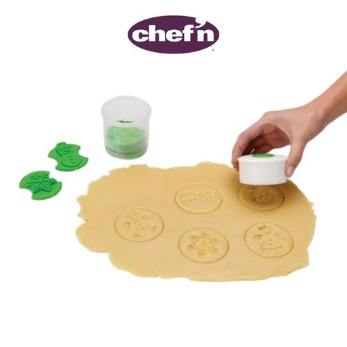 Jogo 5 Carimbos Cortadores Cookies Biscoitos Natal Chef'n