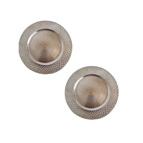 Jogo Sousplat Escamas Douradas Mesa Posta 33cm 2 Lugares