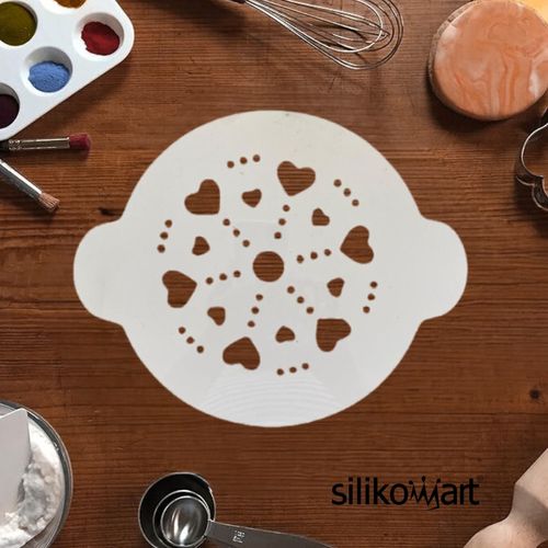 Molde Coração Decorativo Bolo Stencil Torta Festa Silikomart