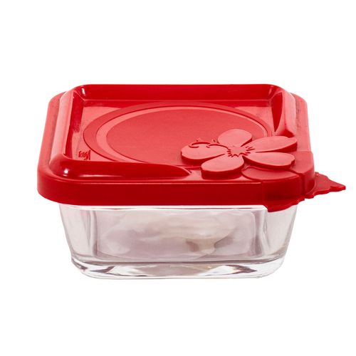Pote em Vidro com Tampa 200ml Vermelho Multiuso Renga