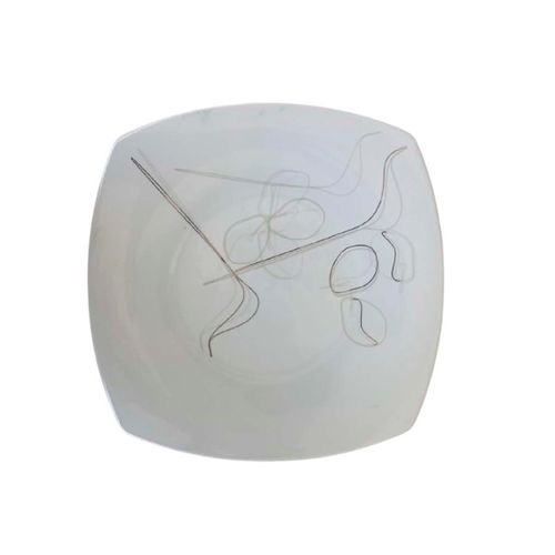 Prato Quadrado 26x26cm Mesa Posta Porcelana Italiana Bugatti