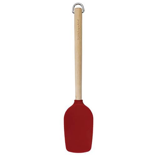 Espátula Colher Bambu Silicone Cozinha Vermelho KitchenAid