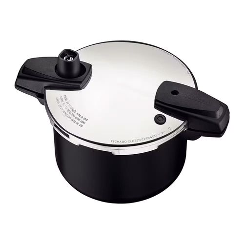 Panela de Pressão Tramontina Arizona em Alumínio, Revestimento Starflon Max 4,5L – Preto + Faqueiro 12 Peças Leme com Lâminas em Aço Inox – Preto