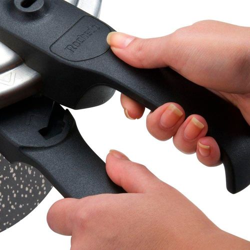 Panela de Pressão Rochedo Segura Stone Pro com Revestimento Antiaderente em Minerium 4,5 Litros – Preto e Cinza