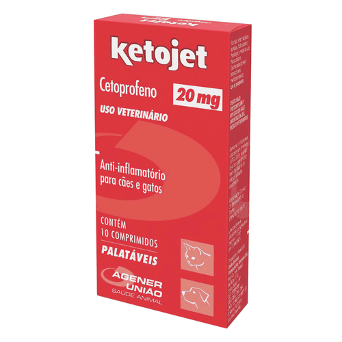 Anti-Infamatório Ketojet Cetoprofeno 20mg Agener União 10 Comprimidos