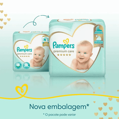Fralda Pampers Premium Care XXG com 24 Unidades