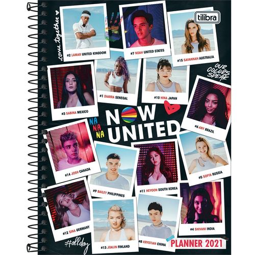 Planner Tilibra Capa Dura Espiral Now United Sortido 80 Folhas