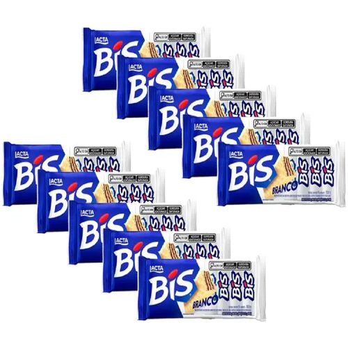 Kit 10 Chocolate Bis Branco Lacta 100,8g Cada