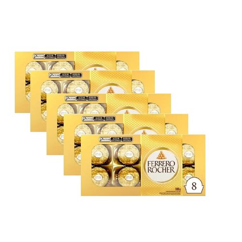 Kit 5 Bombom Ferrero Rocher 8 Unidades Cada