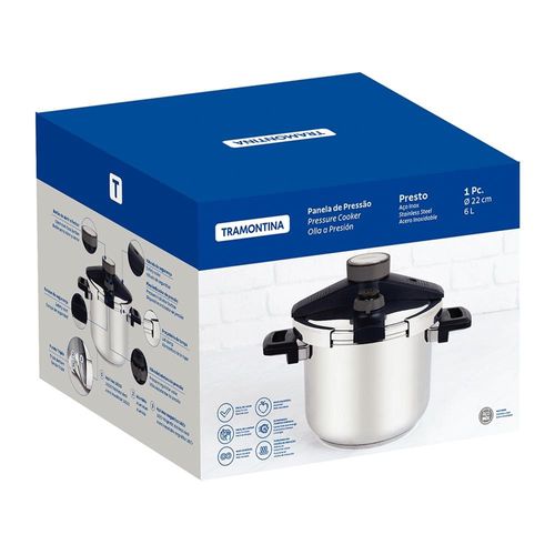 Panela de Pressão Tramontina Presto em Aço Inox – 6 litros
