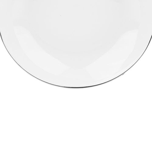 Aparelho de Jantar 42 Peças L`Hermitage Silver em Porcelana - Branco/Prata