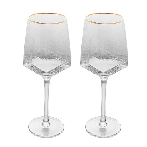 Conjunto de Taças para Vinho Wolff com Fio Ouro Taj 600 ml em Cristal – 2 Peças