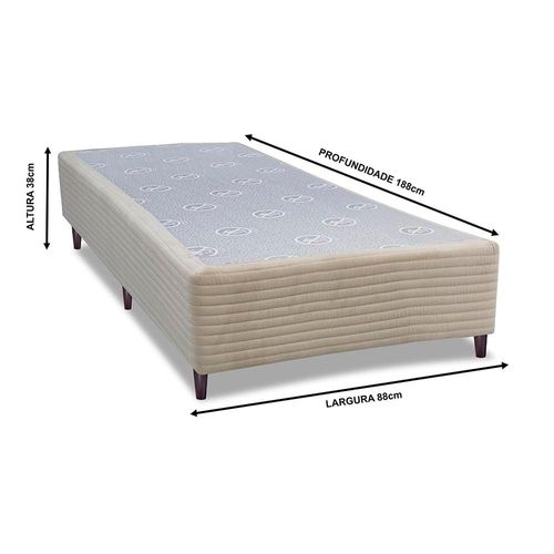 Base Box para Colchão Solteiro Cama inBox Livity 38x88x188cm - Bege
