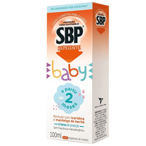 Repelente Infantil SBP Baby Sem Fragrância Loção Corporal com 100ml