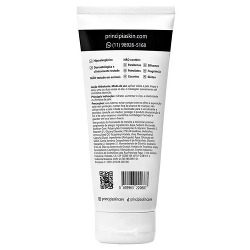 Loção Hidratante 10% Uréia + 5% Glicerina + 5% Óleo de Semente de Girassol Principia Skincare LH-01 com 200ml