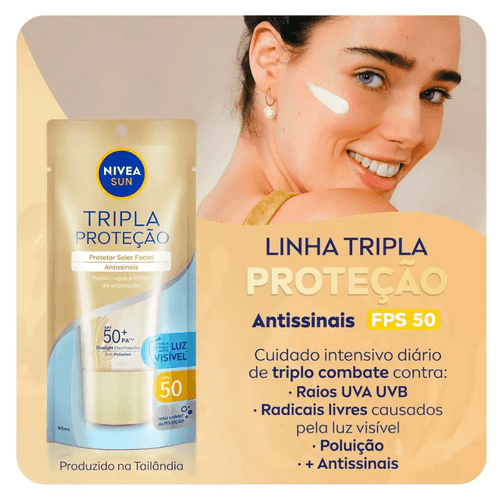 Protetor Solar Facial Antissinais FPS 50 NIVEA Sun 40ml